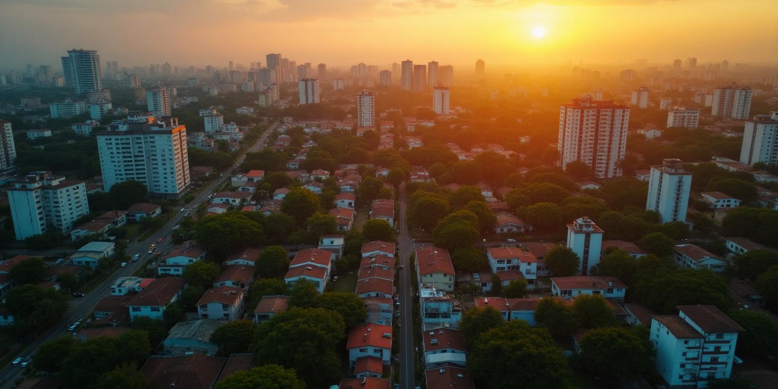 Vista aérea de bairro residencial
