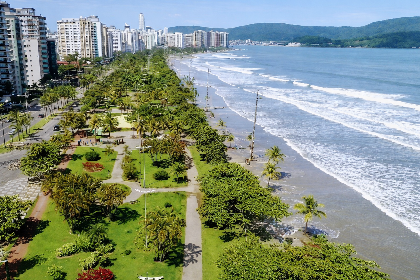 Bairros residenciais em Santos